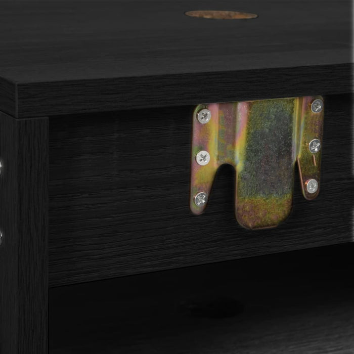 Set Mobili da Bagno 2 pz Nero in Legno Multistrato 242557