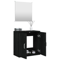 Set Mobili da Bagno 2 pz Nero in Legno Multistrato 242559