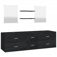 Set Mobili da Bagno 5 pz Nero in Legno Multistratocod mxl 132230