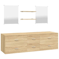 Set Mobili da Bagno 5 pz Rovere in Legno Multistratocod mxl 116394