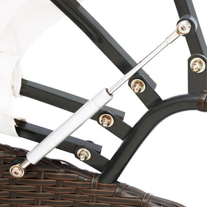 Lettino Prendisole con Baldacchino in Polyrattan Marrone cod mxl 66814