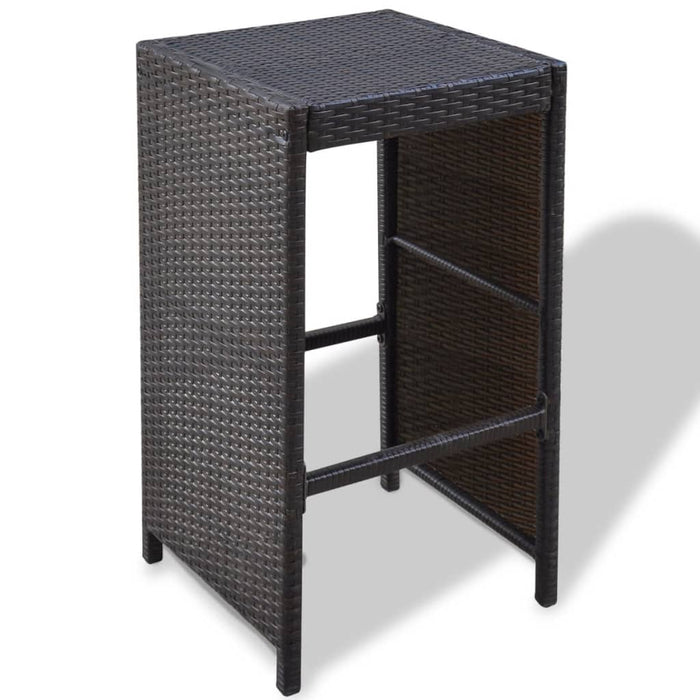 Set da Bar da Giardino 7 pz con Cuscini in Polyrattan Marrone cod mxl 35257