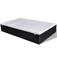 Lettino Prendisole Doppio con Cuscino in Polyrattan Nero cod mxl 68887