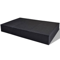 Lettino Prendisole Doppio con Cuscino in Polyrattan Nero cod mxl 68887