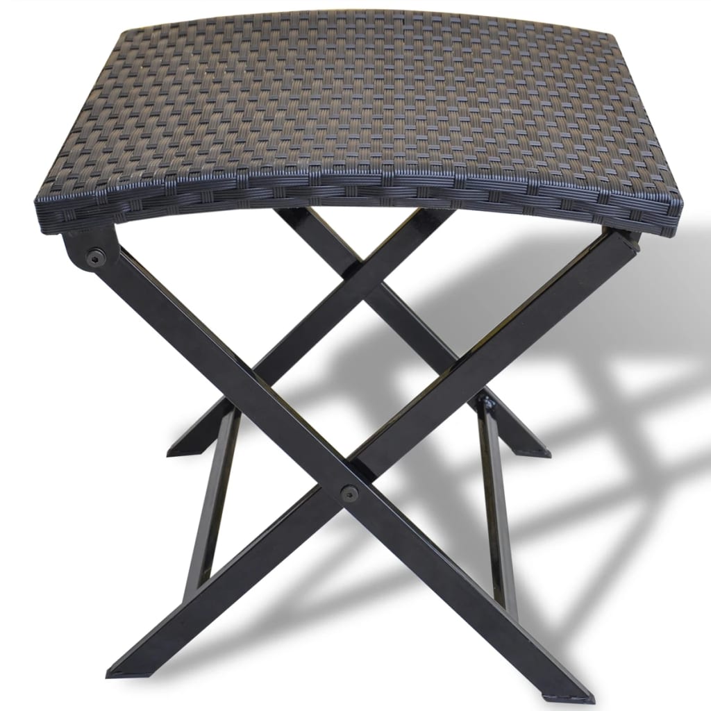 Sgabello Pieghevole in Polyrattan Nero cod mxl 77164
