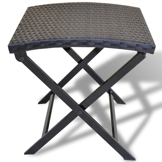 Sgabello Pieghevole in Polyrattan Nero cod mxl 77164
