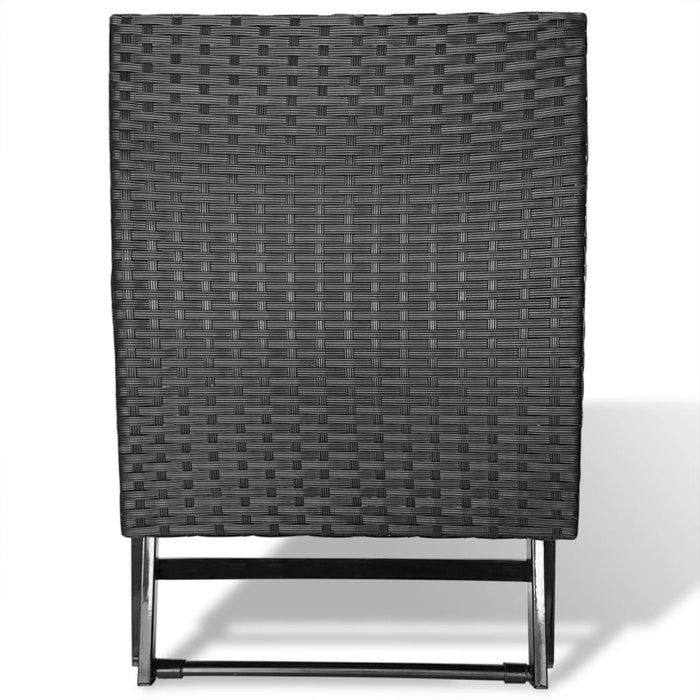 Sgabello Pieghevole in Polyrattan Nero cod mxl 77164
