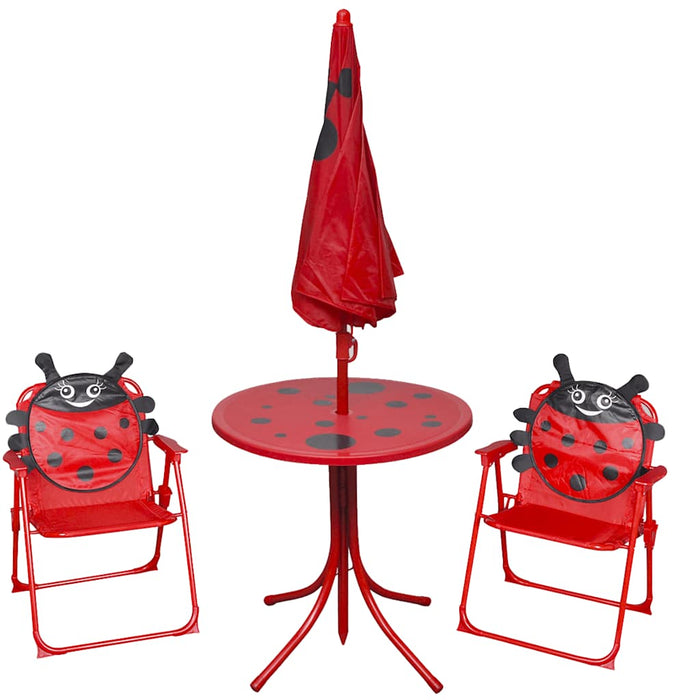 Set da Bistrot da Giardino per Bambini con Ombrellone Rosso cod mxl 41024
