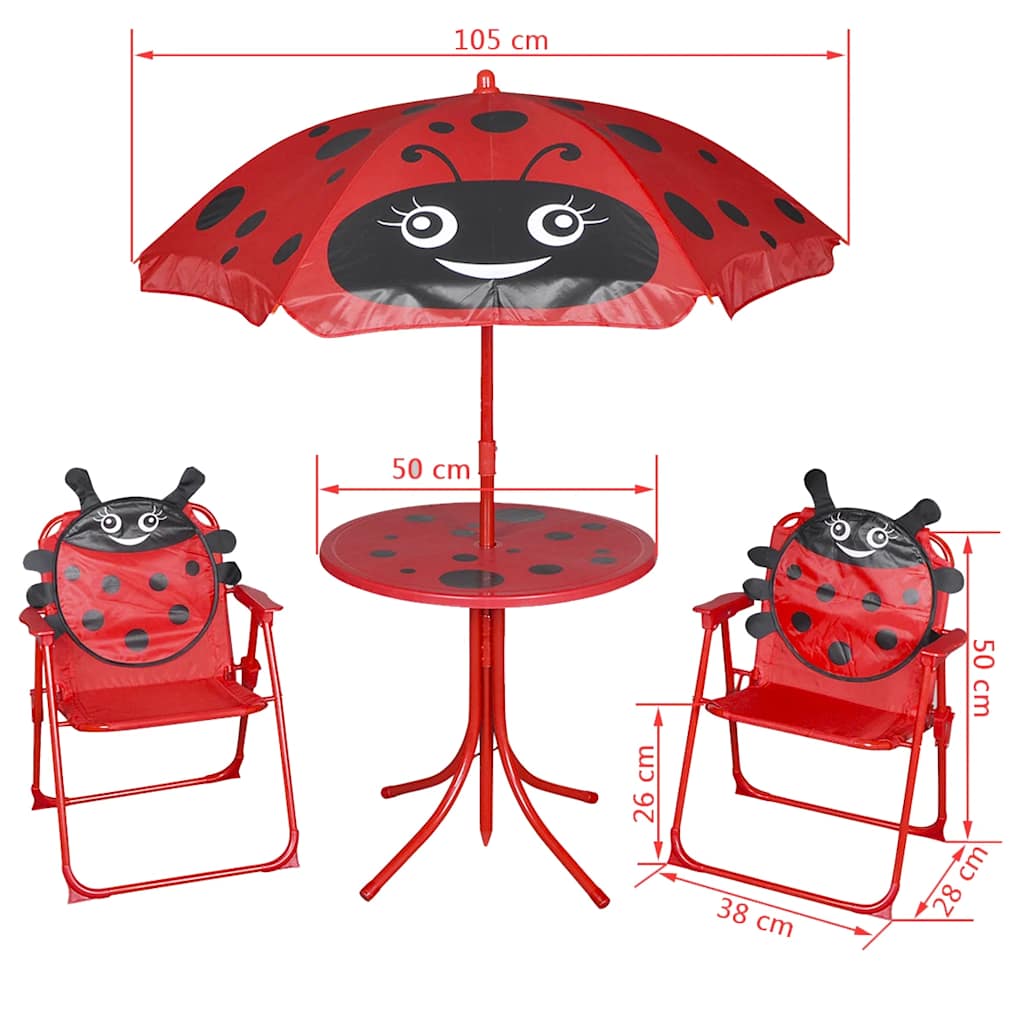 Set da Bistrot da Giardino per Bambini con Ombrellone Rosso 41842