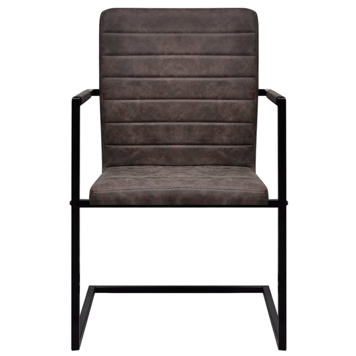 Sedie da Pranzo a Sbalzo 4 pz Marroni in Similpelle cod mxl 21114