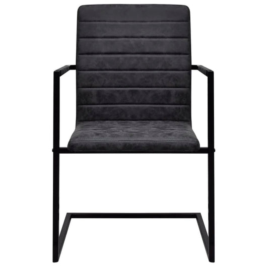 Sedie da Pranzo a Sbalzo 6 pz Nere in Similpelle 272416