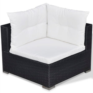 Set Divani da Giardino 5 pz con Cuscini in Polyrattan Nero cod mxl 36279