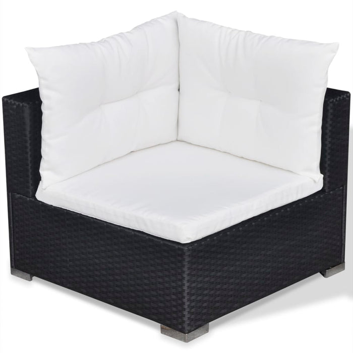 Set Divani da Giardino 5 pz con Cuscini in Polyrattan Nero cod mxl 36279