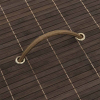 Cesto Biancheria in Bambù Rotondo Marrone Scuro 242724