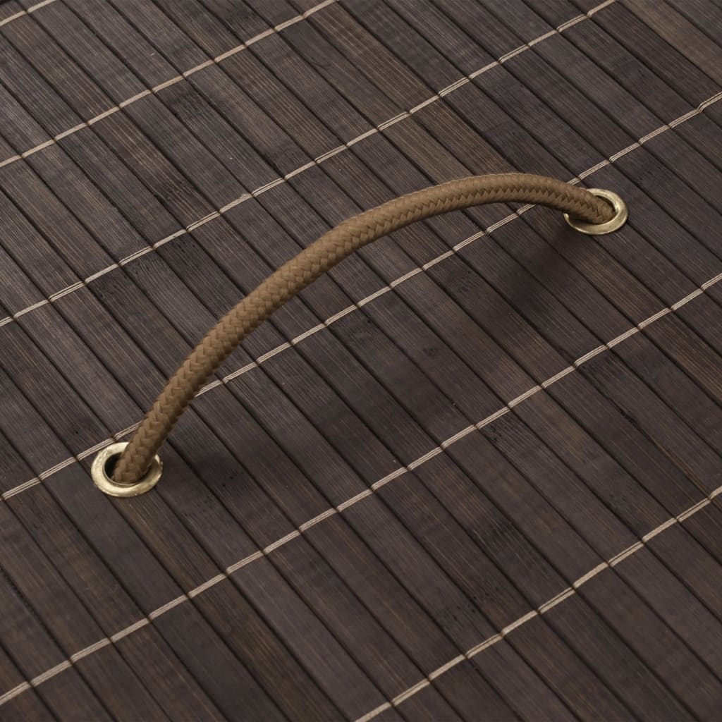 Cesto portabiancheria ovale in bambù marrone scuro 02_0006207