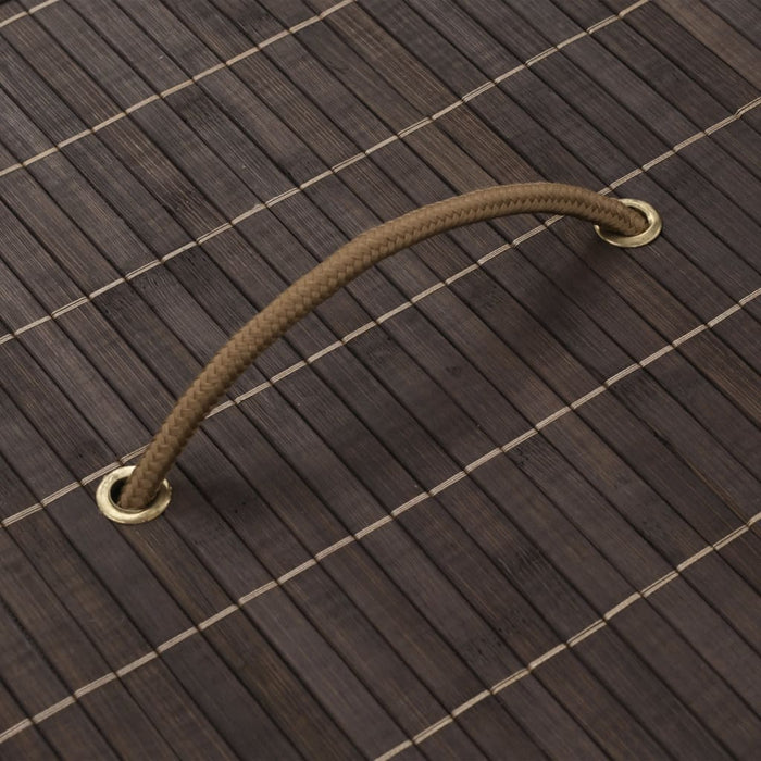 Cesto portabiancheria ovale in bambù marrone scuro 02_0006207