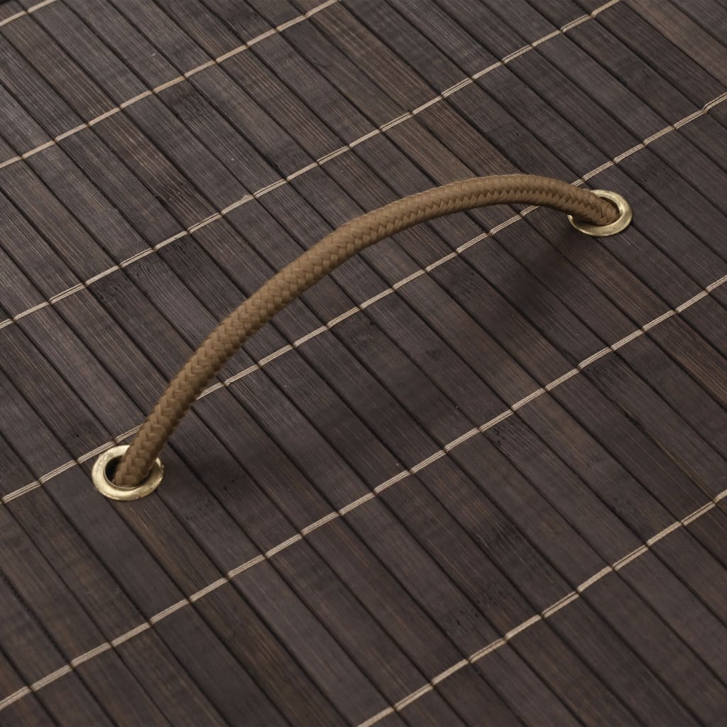 Cesto Portabiancheria in Bambù Ovale Marrone Scuro 242728