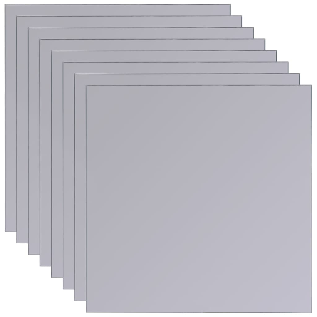 Piastrelle in Vetro a Specchio senza Cornice 8 pz-Specchio decorativo 20,5 cm