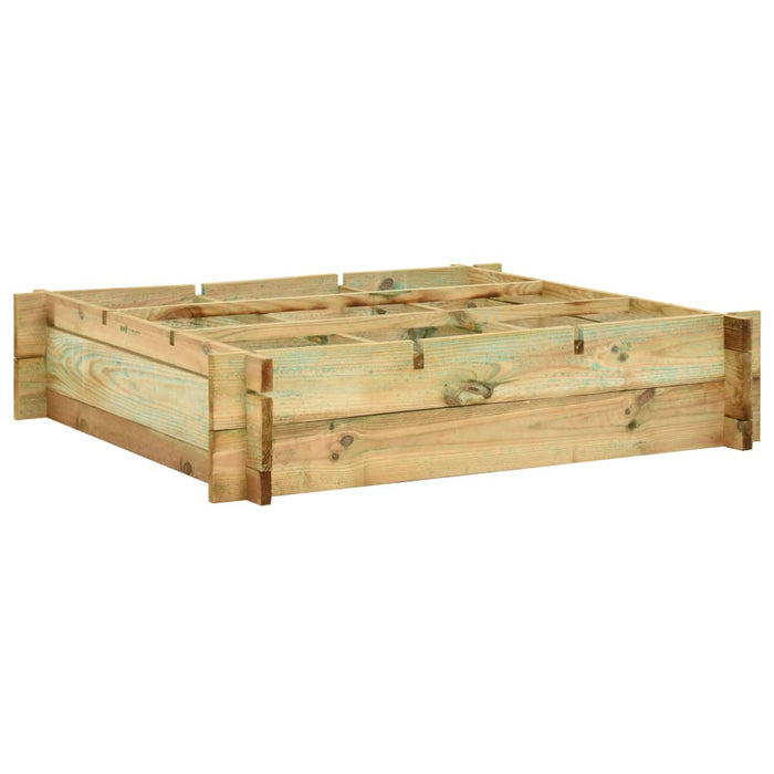 Fioriera rialzata piante fiori giardino 90 x 90 x 20 cm legno impregnato 02_0000960