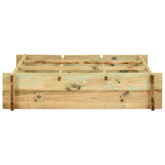 Fioriera rialzata piante fiori giardino 90 x 90 x 20 cm legno impregnato 02_0000960