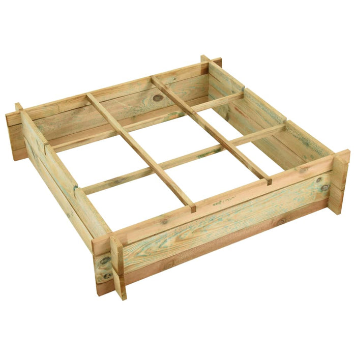 Fioriera rialzata piante fiori giardino 90 x 90 x 20 cm legno impregnato 02_0000960