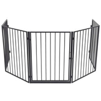 Cancelletto di Protezione per Camino e Stufa-Recinzione di Protezione per Stufa in Acciaio Nero