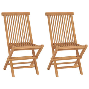 Sedie da Giardino Pieghevoli 2 pz in Legno Massello di Teak cod mxl 11662