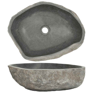 Lavandino-Lavabo in Pietra di Fiume Ovale (45-53)x(34-41) cm
