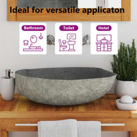 Lavandino in Pietra di Fiume Ovale 45-53 cm  cod mxl 54538