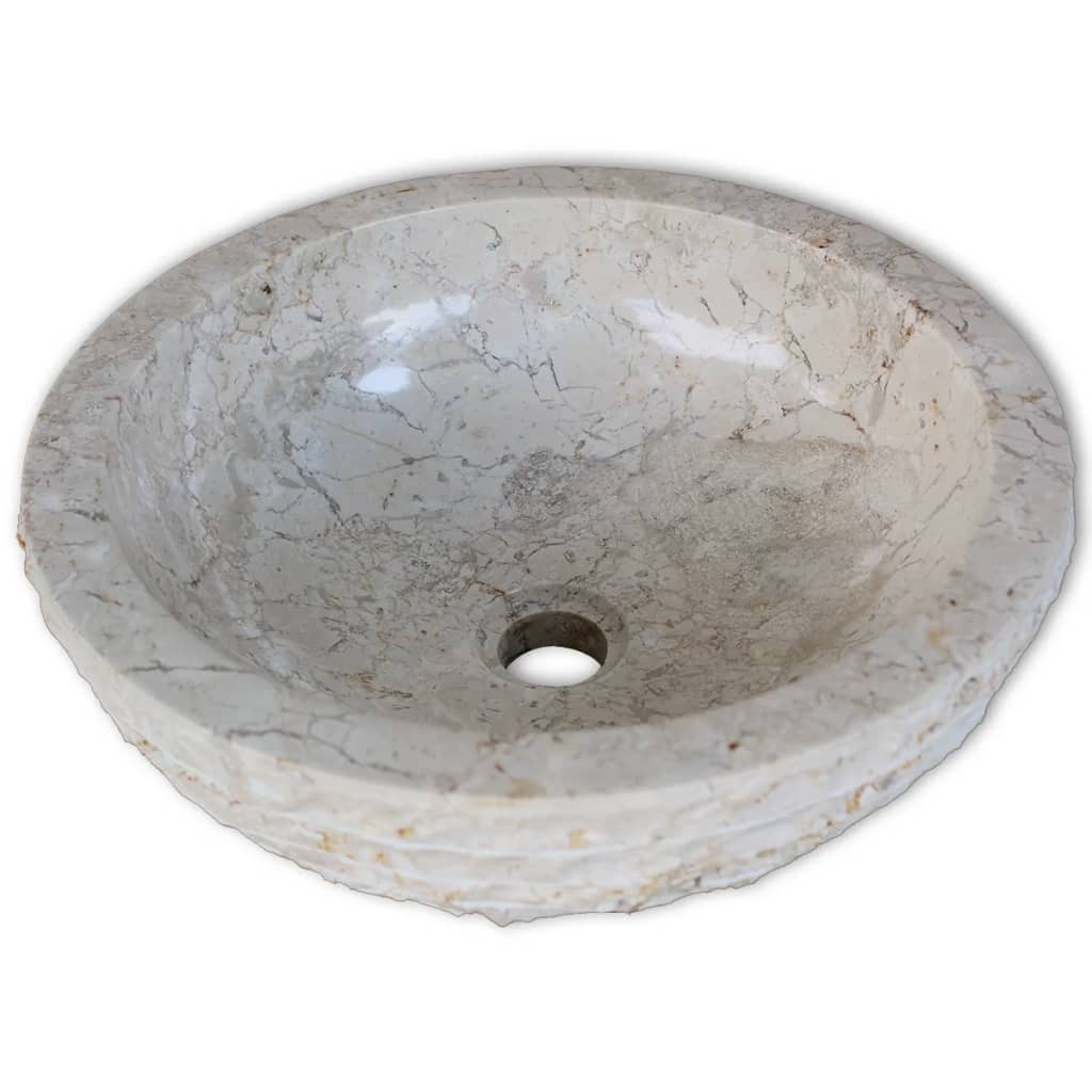 Lavandino in Marmo-Lavabo-Lavello 40 cm Crema