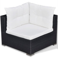 Set Divani da Giardino 5 pz con Cuscini in Polyrattan Nero 42100