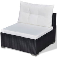 Set Divani da Giardino 5 pz con Cuscini in Polyrattan Nero 42100