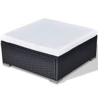 Set Divani da Giardino 5 pz con Cuscini in Polyrattan Nero 42100