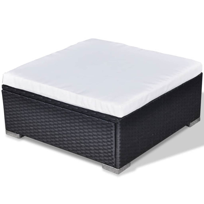 Set Divani da Giardino 5 pz con Cuscini in Polyrattan Nero 42100