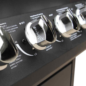 Barbecue e Griglia a Gas 6+1 Fornelli Nero 41905