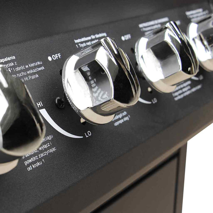 Barbecue e Griglia a Gas 6+1 Fornelli Nero 41905