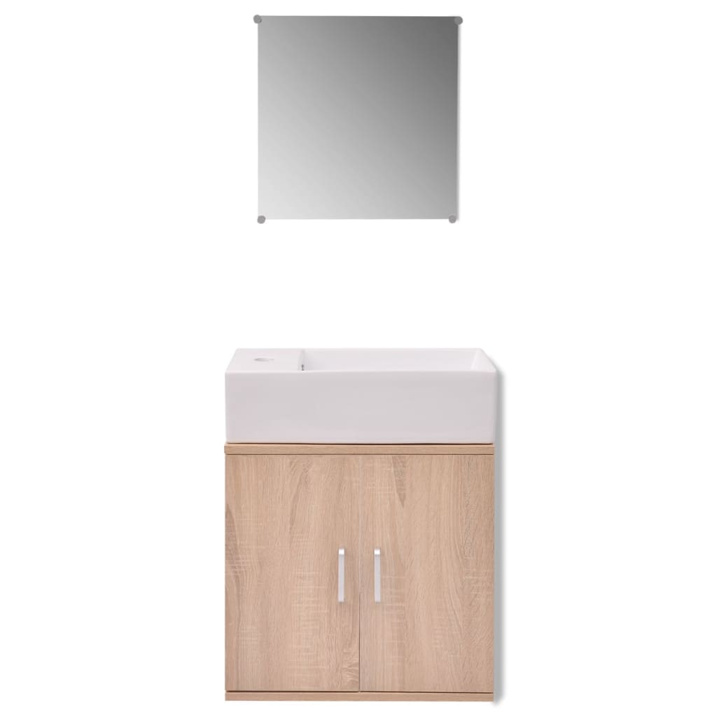 Mobili da Bagno e Lavandino Set 3 pz Beige  cod mxl 47769