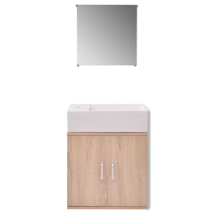 Mobili da Bagno e Lavandino Set 3 pz Beige  cod mxl 47769