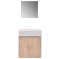 Set Mobili da Bagno con Lavabo 3 pz-Mobile per bagno Beige