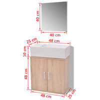 Mobili da Bagno e Lavandino Set 3 pz Beige  cod mxl 47769