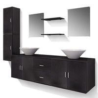 Mobili da Bagno con Lavabo Set 9 pz Nero 272229