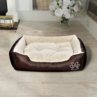 Letto per cani 110 cm marrone e beige 02_0001582