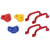 Seggiolini Altalena 2 pz con Pietre Arrampicata Blu Polietilene 91033