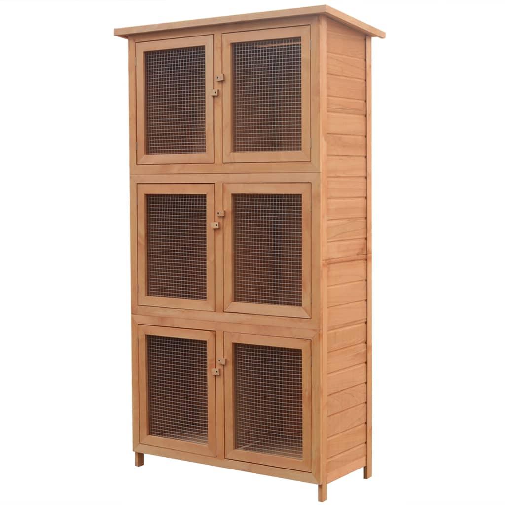 Gabbia per animali 6 scomparti 55,6 x 32 x 24,9 cm legno 02_0000575