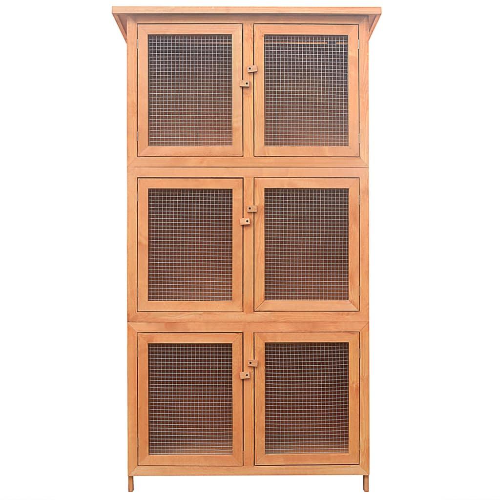 Gabbia per animali 6 scomparti 55,6 x 32 x 24,9 cm legno 02_0000575