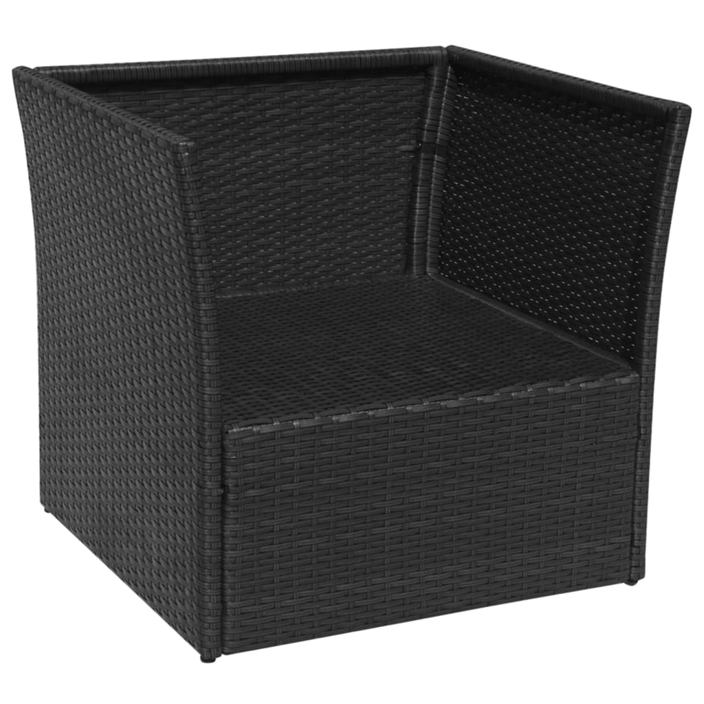 Sedia da Giardino con Poggiapiedi in Polyrattan Nero 41981