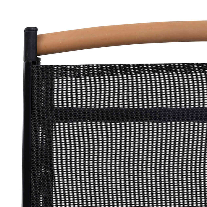 Sedie da Giardino Pieghevoli 2 pz in Alluminio e Textilene Nere