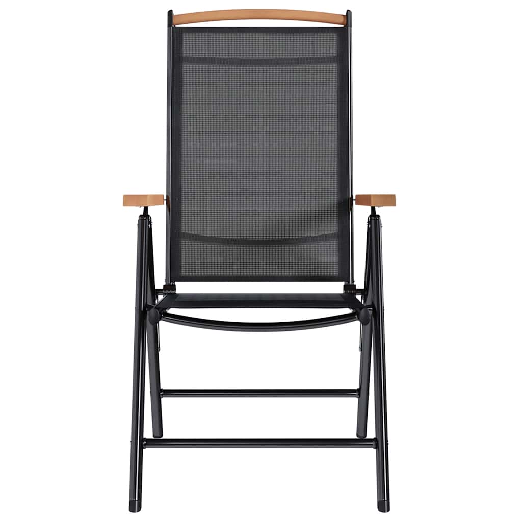 Sedie da Giardino Pieghevoli 4 pz in Alluminio e Textilene Nere cod mxl 5747