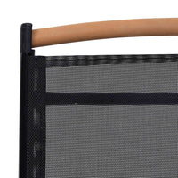 Sedie da Giardino Pieghevoli 4 pz in Alluminio e Textilene Nere 41733