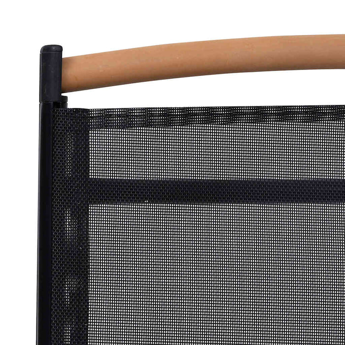 Sedie da Giardino Pieghevoli 4 pz in Alluminio e Textilene Nere 41733